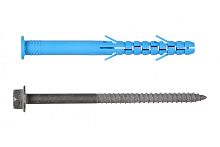 Дюбель фасадный 10x100 Европартнер 0076 D с бортиком со стопорным шурупом с пресс-шайбой (ТДЦ) картинка